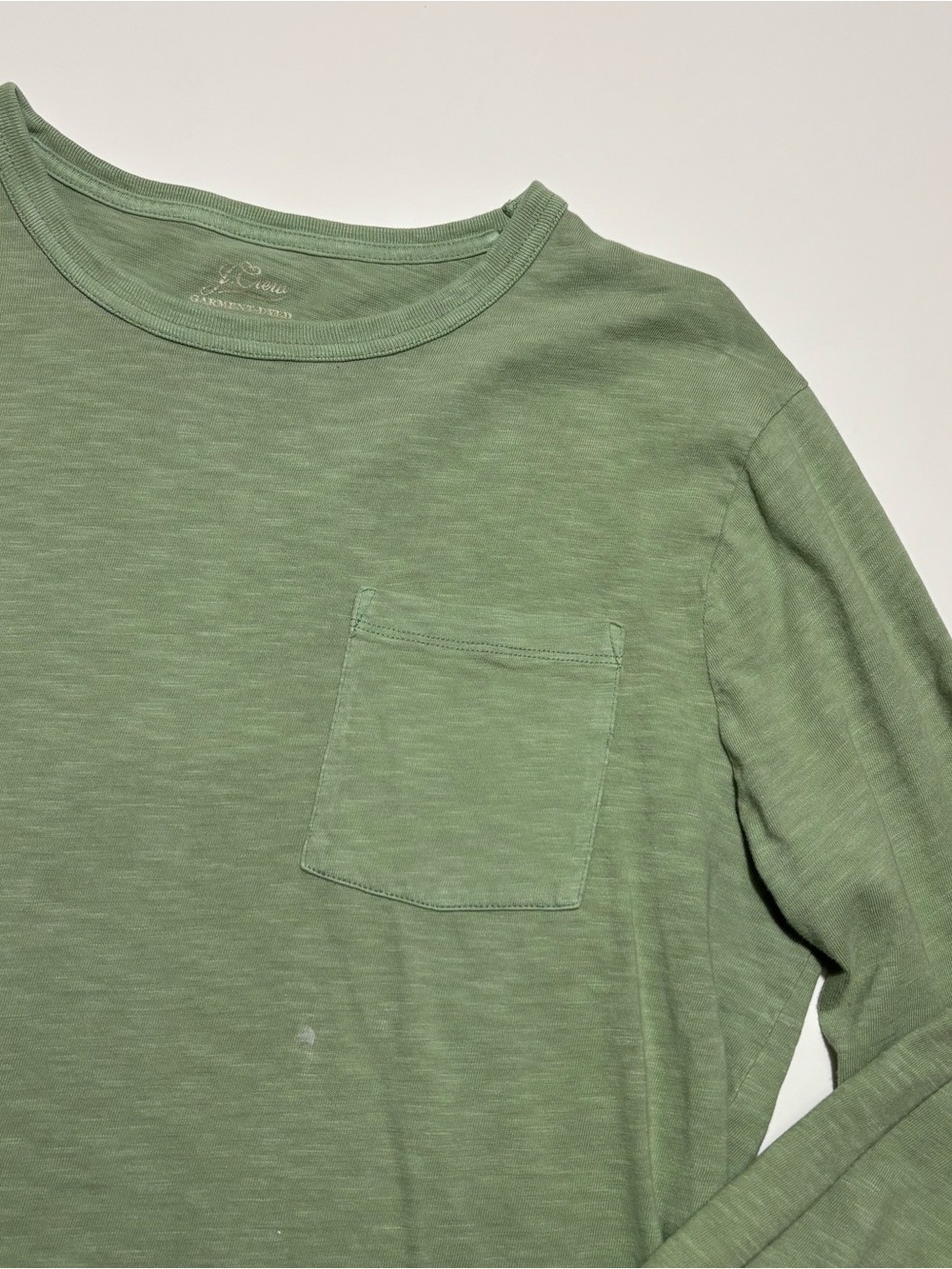 J. Crew Sage Green Cotton Long Sleeve Tee